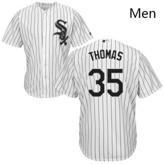 Mens Majestic Chicago White Sox 35 Frank Thomas Replica White Home Cool Base MLB Jersey
